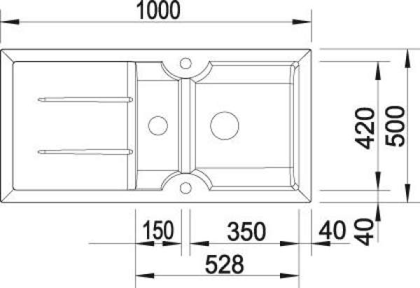 BLANCO 516028 IDESSA 6 S Keramik Kristallweiß glänzend ohne Abl., Becken Rechts