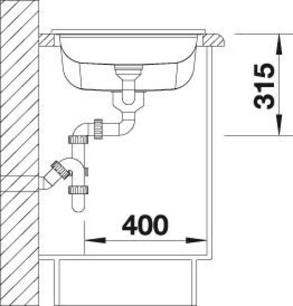 BLANCO 516028 IDESSA 6 S Keramik Kristallweiß glänzend ohne Abl., Becken Rechts