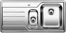 BLANCO 512731 MEDIAN 6 S, Edelstahl Bürstfinish, mit Ablauffernbedienung, Becken rechts, 60 cm Untermaß